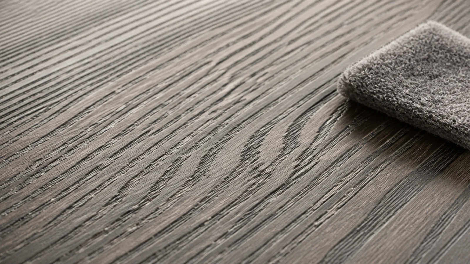 wire brushed grey oak showing pigment collected in the open grain