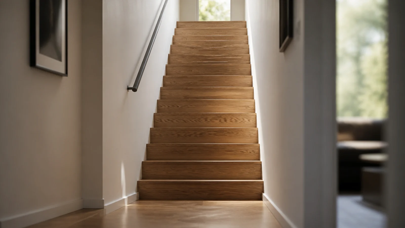 oak stair treads and risers finished as a single continuous surface