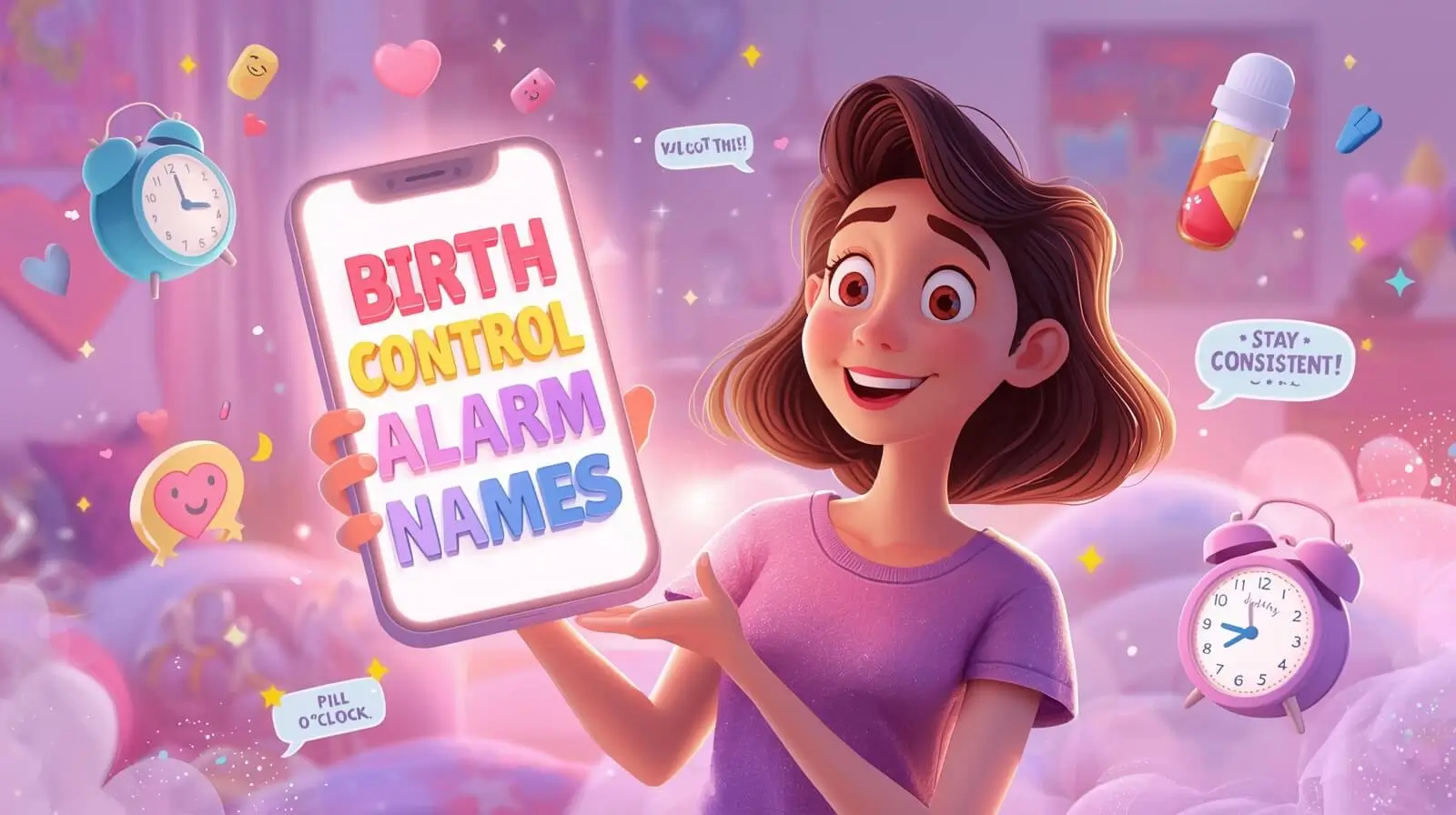 birth control alarm names