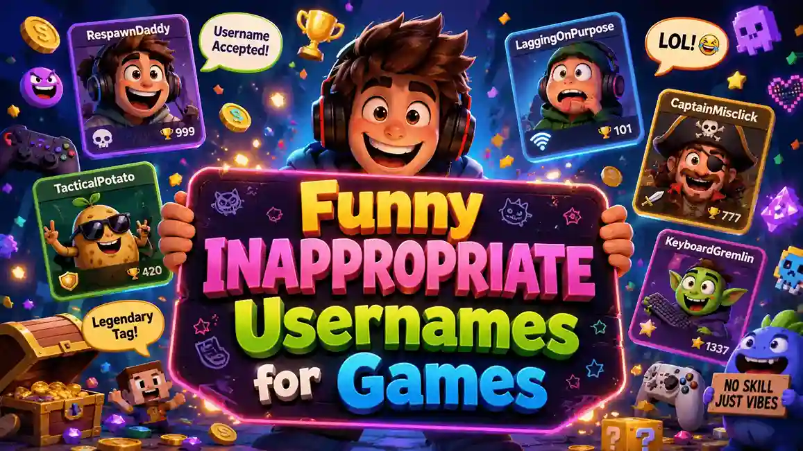 funny inappropriate usernames for games