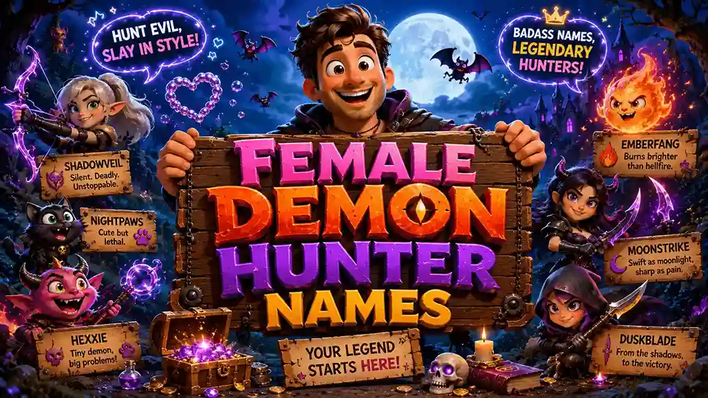 female demon hunter names